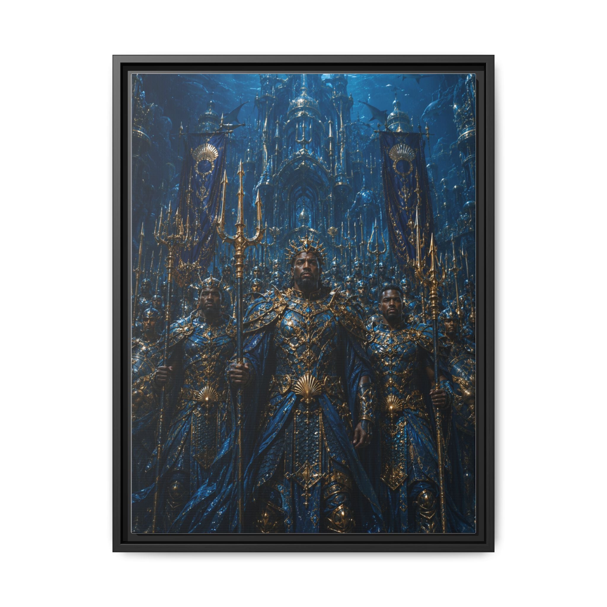 Framed Matte Canvas - Underwater King Artwork