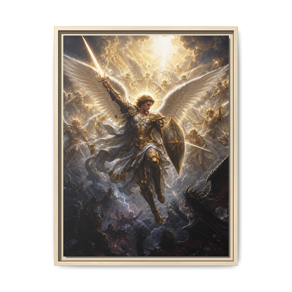 Framed Matte Canvas: Radiant Archangel Wall Art