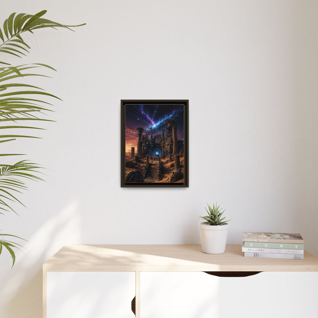 Framed Matte Canvas — Mystical Desert Ruins Nightscape