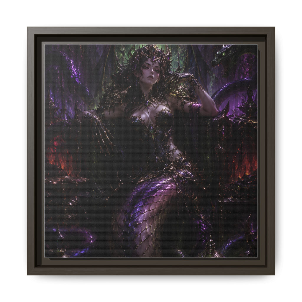 Dark Fantasy Goddess Matte Canvas Print — Framed Multi‑Color Wall Art