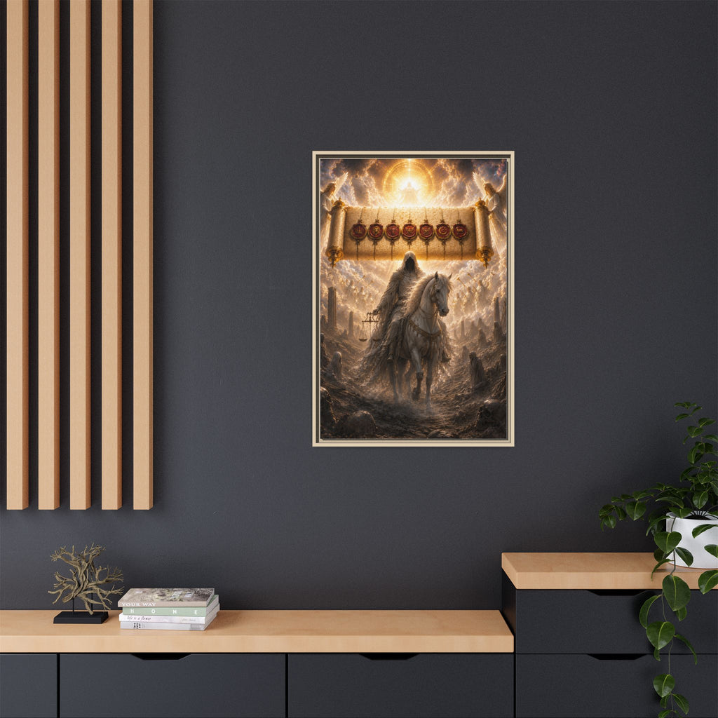 Framed Matte Canvas — Rider of the Pale Horse Biblical Apocalypse Wall Art