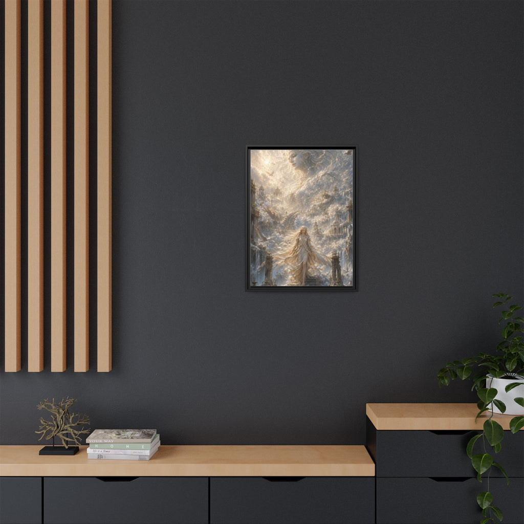 Ethereal Goddess Matte Framed Canvas Art — Dreamlike Fantasy Wall Decor
