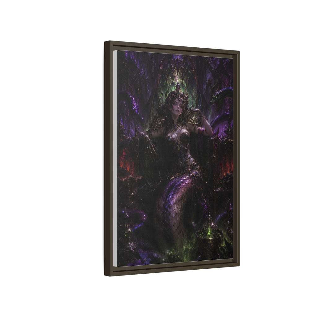 Dark Fantasy Goddess Matte Canvas Print — Framed Multi‑Color Wall Art