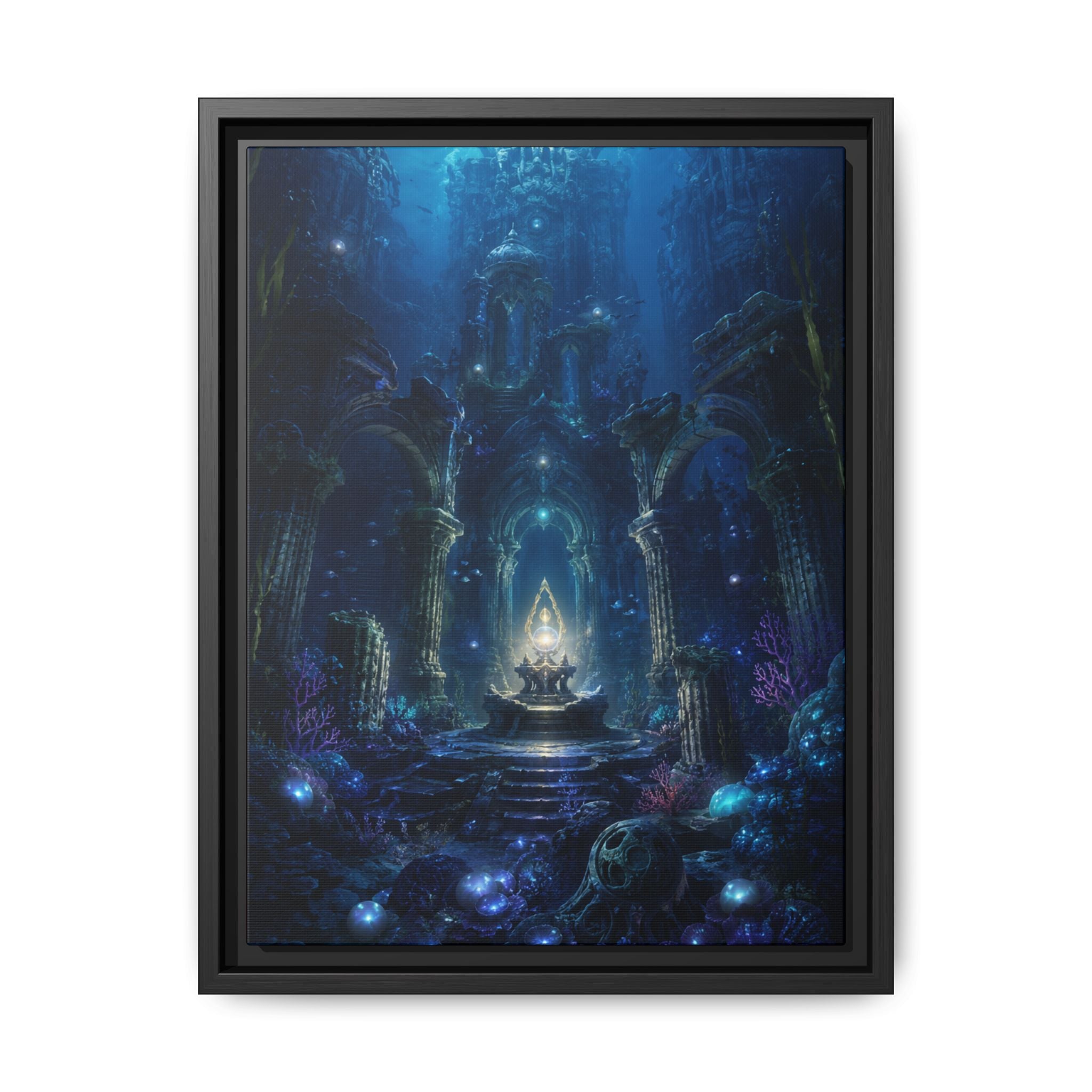 Fine Art Paper Print - Enchanted Underwater Temple Fantasy Art