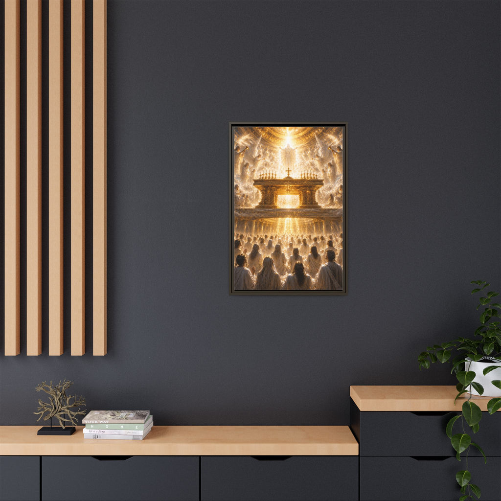 Heavenly Altar Matte Canvas Framed Wall Art — Spiritual Church Scene