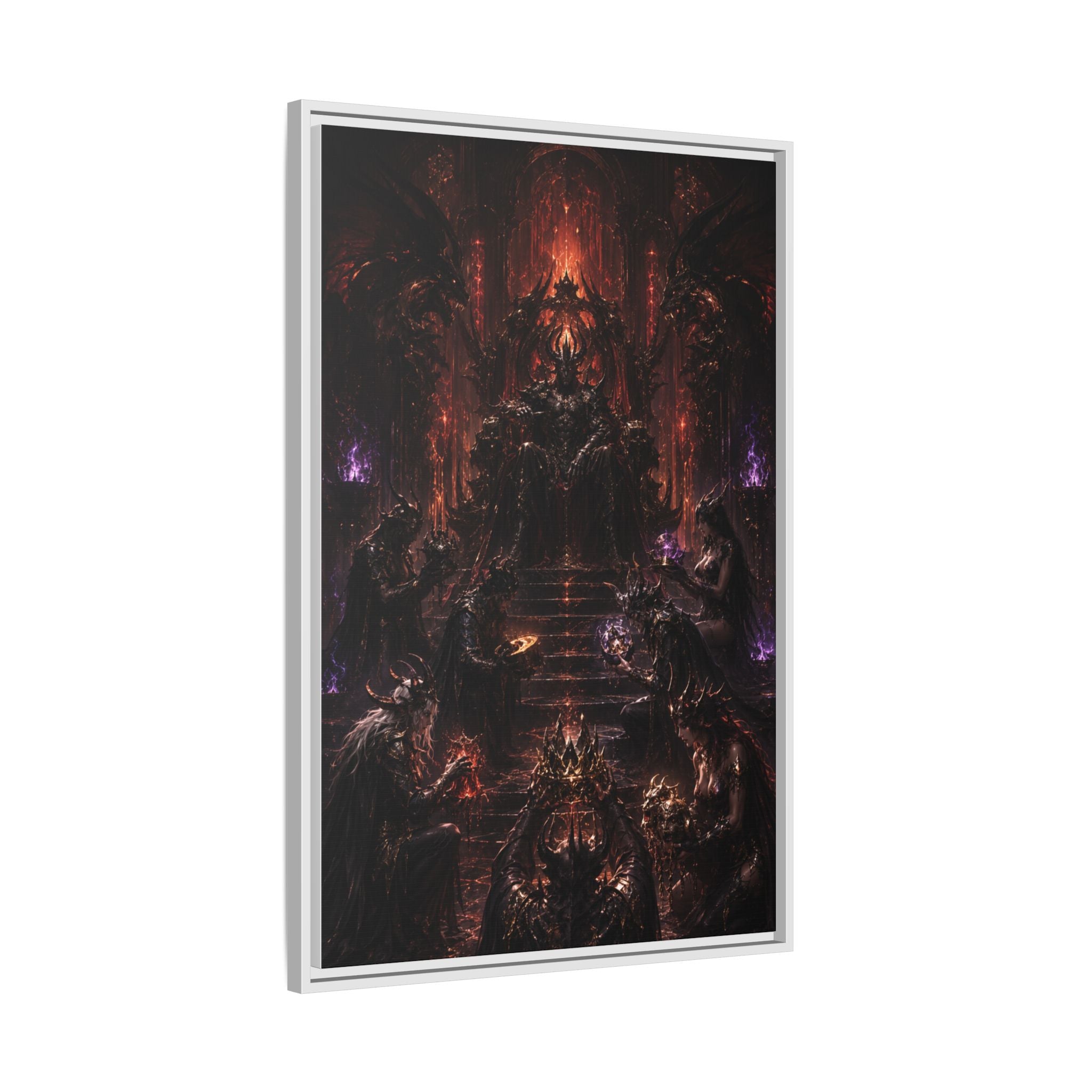 Dark Fantasy Throne Room Matte Canvas Print (Framed)