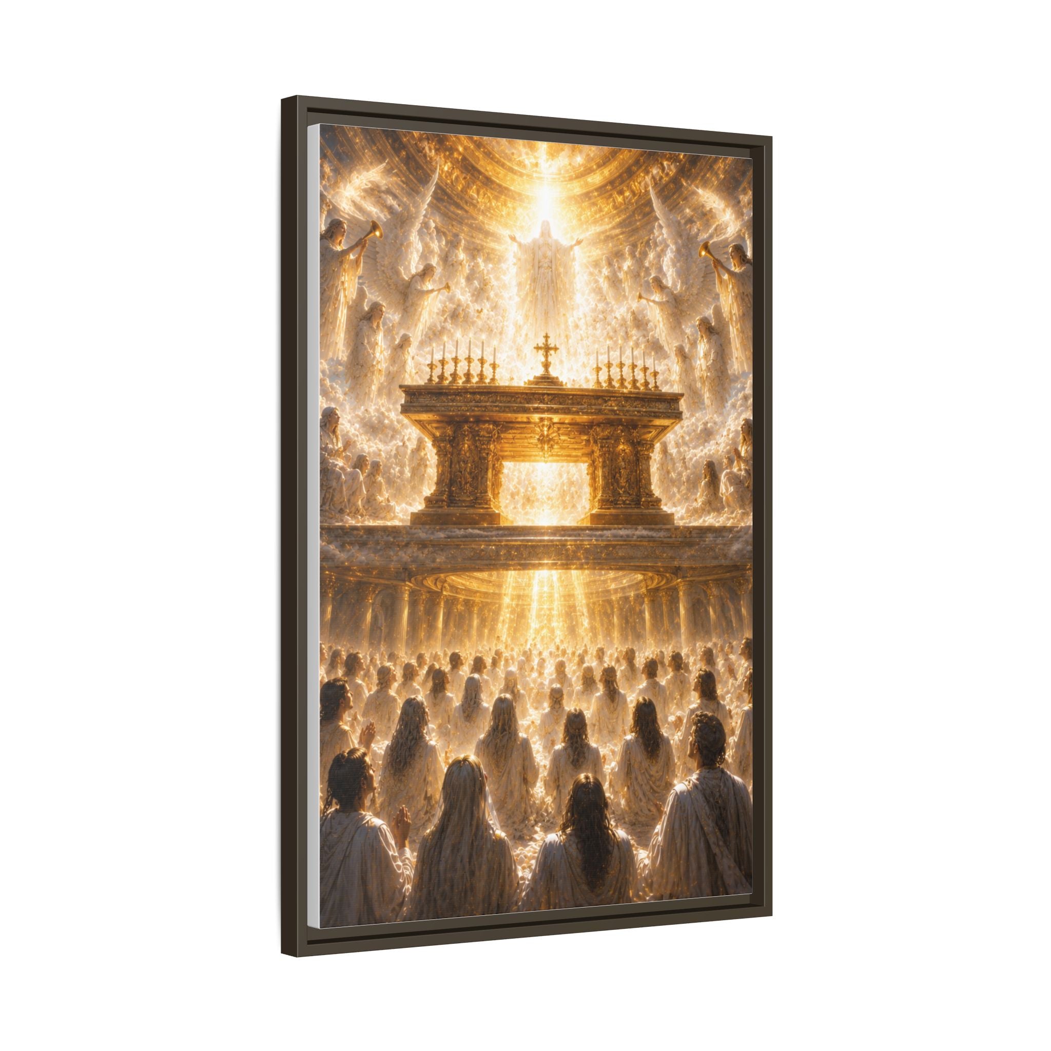 Heavenly Altar Matte Canvas Framed Wall Art — Spiritual Church Scene