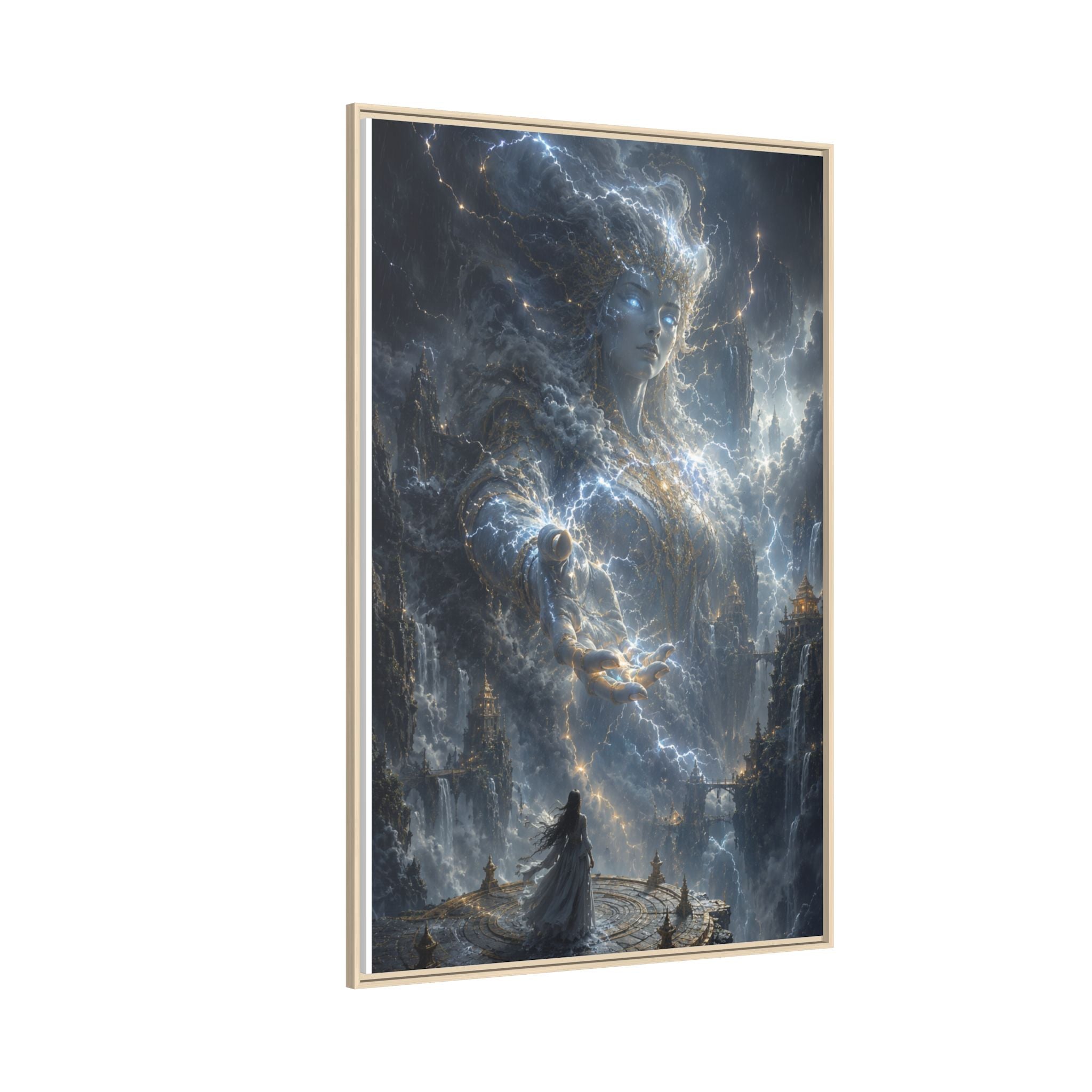 Framed Matte Canvas Print — Ethereal Star Goddess Fantasy Wall Art