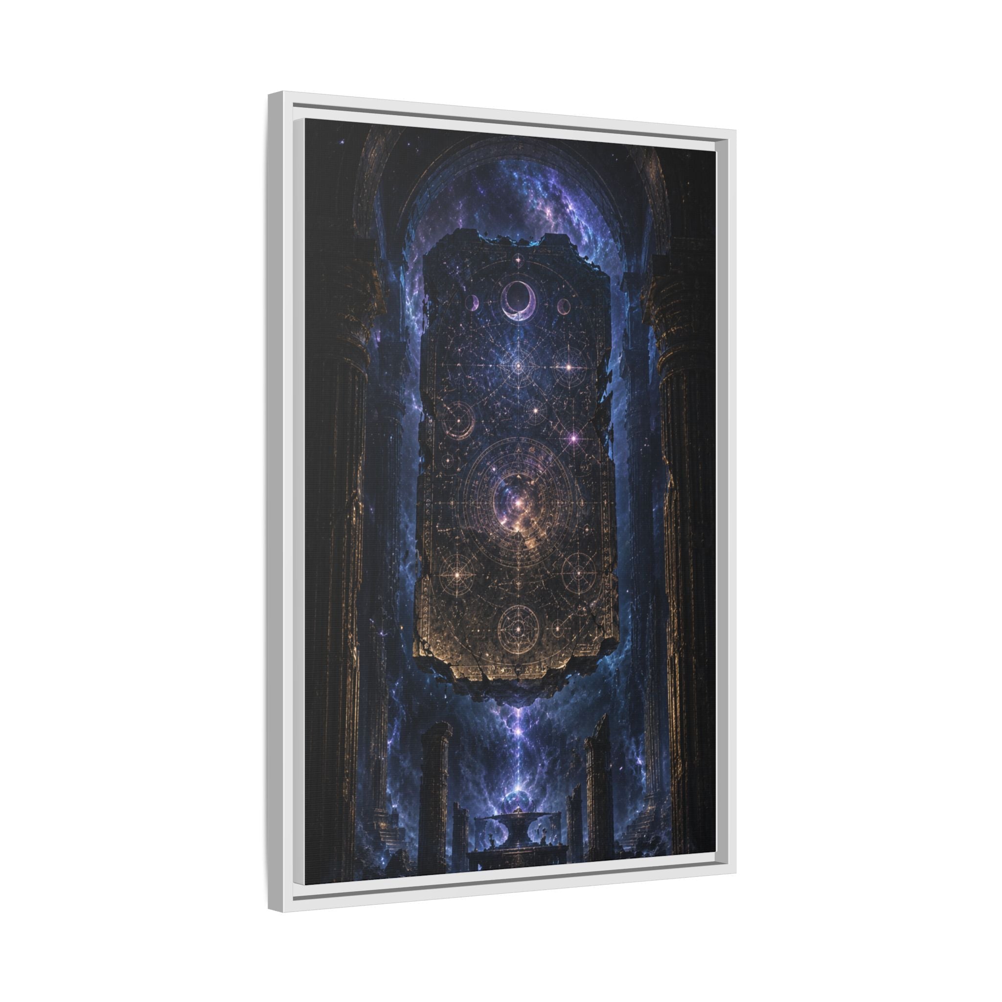 Framed Matte Canvas Wall Art — Cosmic Cathedral Galaxy Print