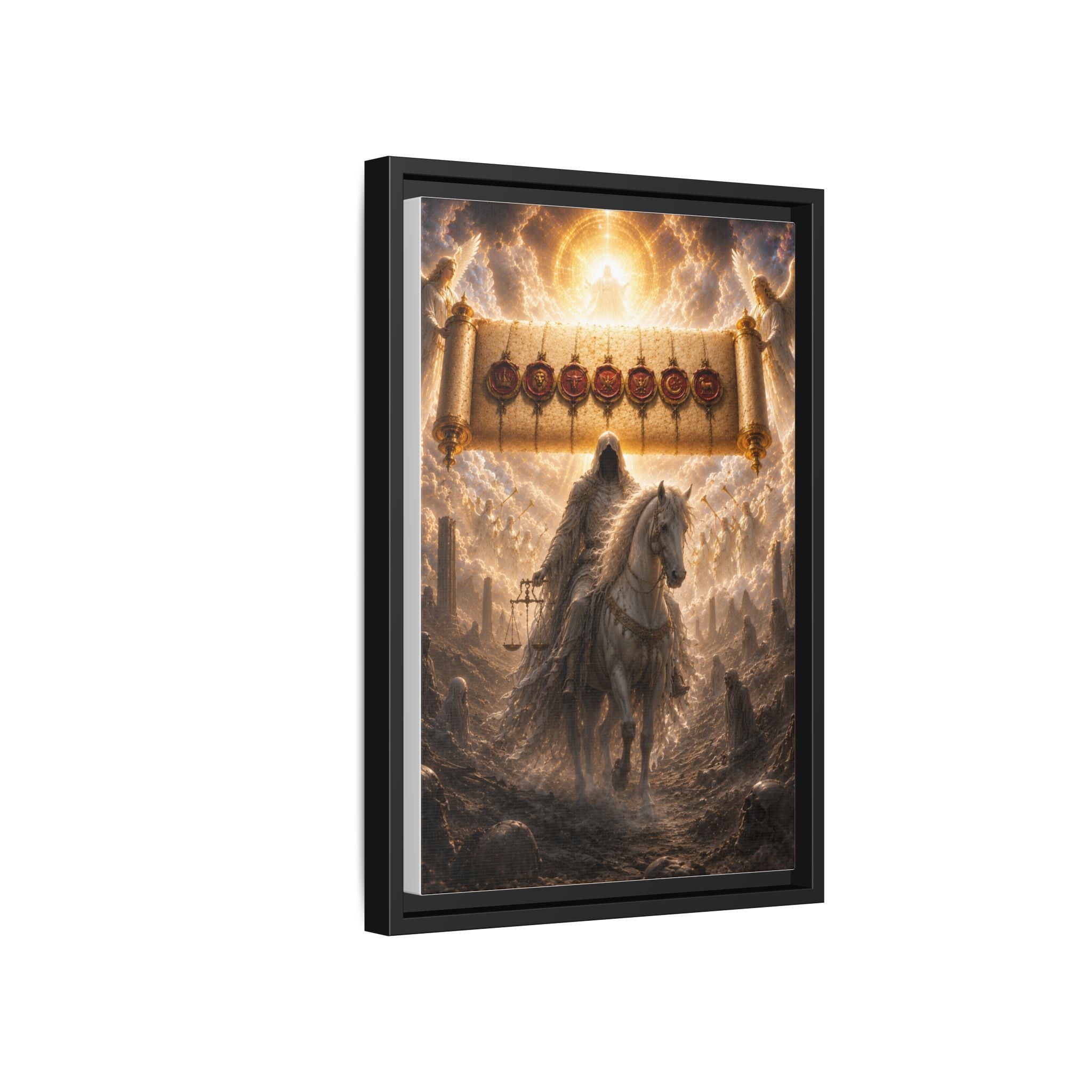 Framed Matte Canvas — Rider of the Pale Horse Biblical Apocalypse Wall Art