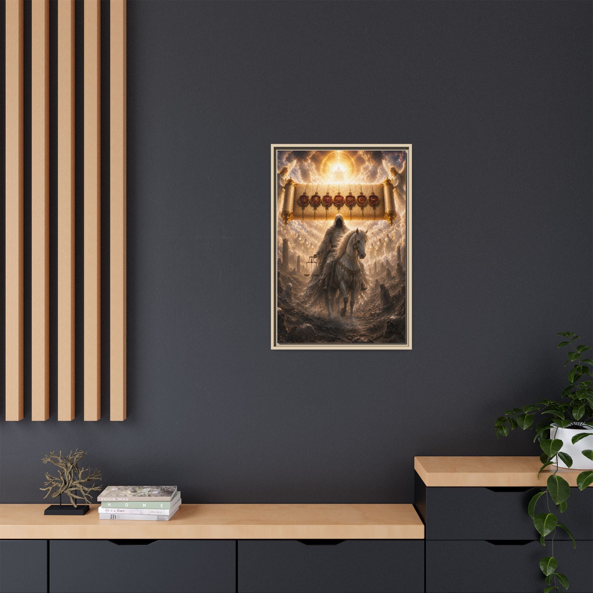 Framed Matte Canvas — Rider of the Pale Horse Biblical Apocalypse Wall Art
