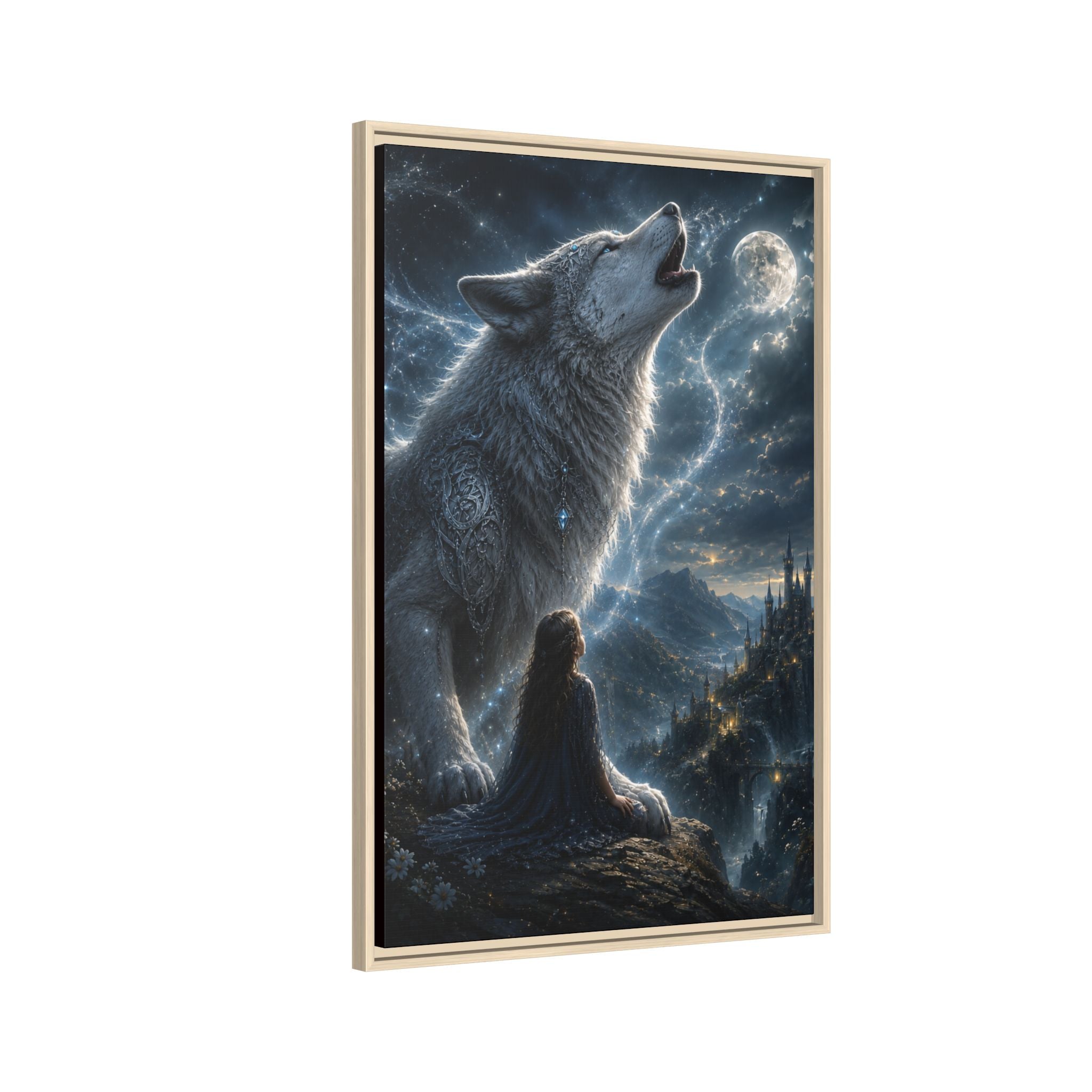 Howling Wolf Moon Fine Art Paper Print — Fantasy Wall Art