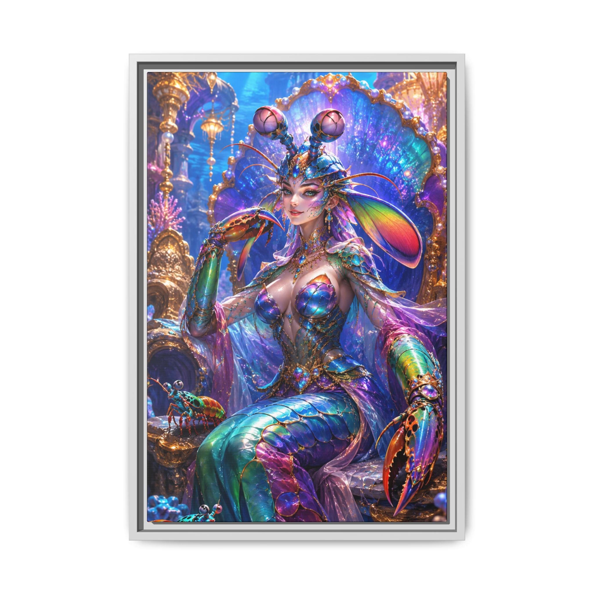 Mermaid Queen Fine Art Paper Print — Vibrant Fantasy Underwater Wall Decor