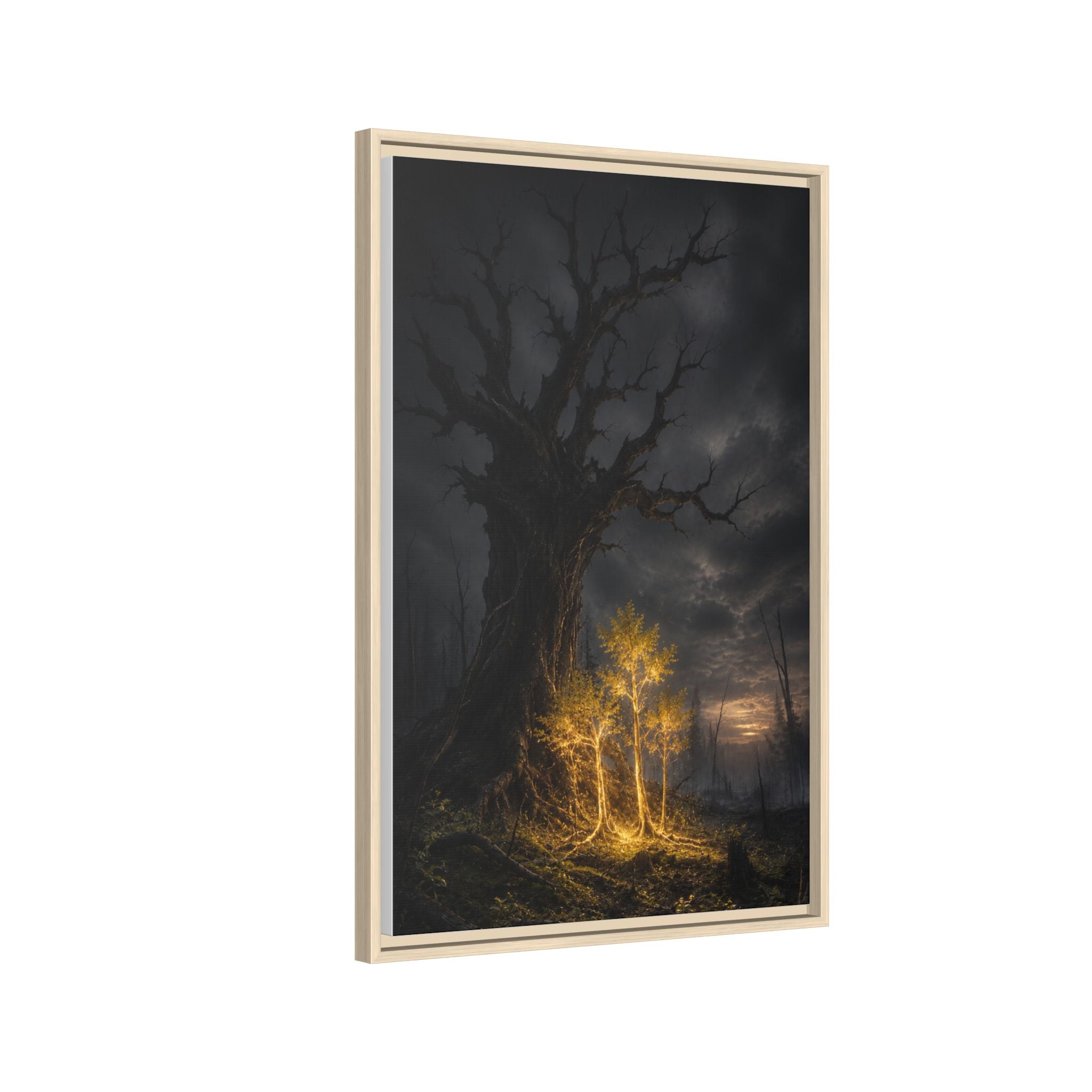 Framed Matte Canvas — Glowing Enchanted Tree Wall Art