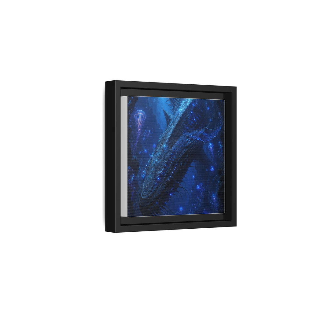 Framed Matte Canvas Art - Deep Sea Leviathan Fantasy Print