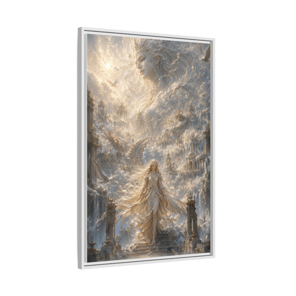 Ethereal Goddess Matte Framed Canvas Art — Dreamlike Fantasy Wall Decor