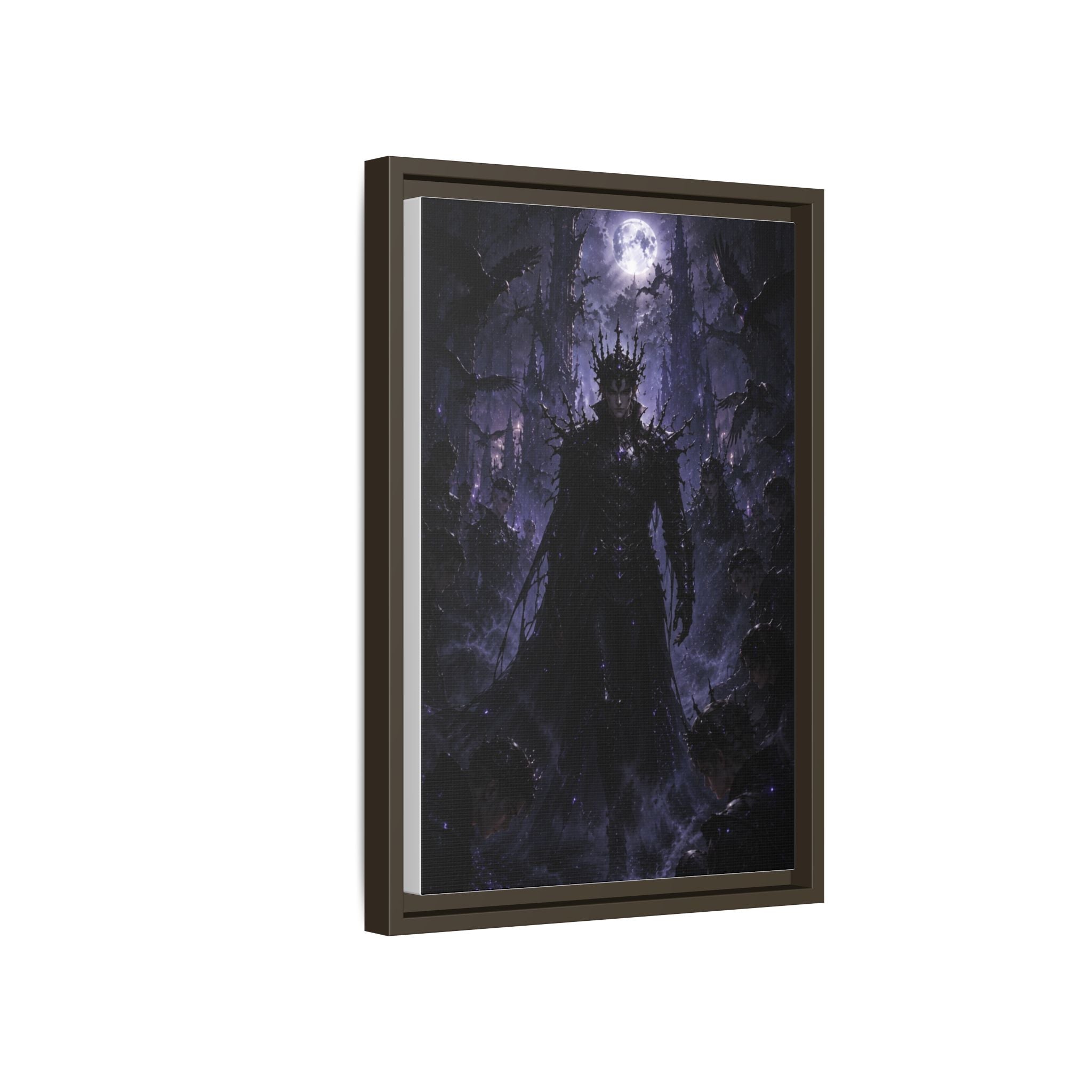 Dark King Matte Canvas Framed Print — Gothic Fantasy Wall Art