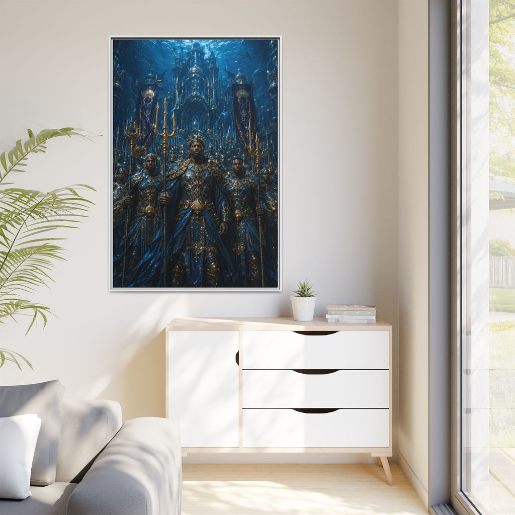 Framed Matte Canvas - Underwater King Artwork