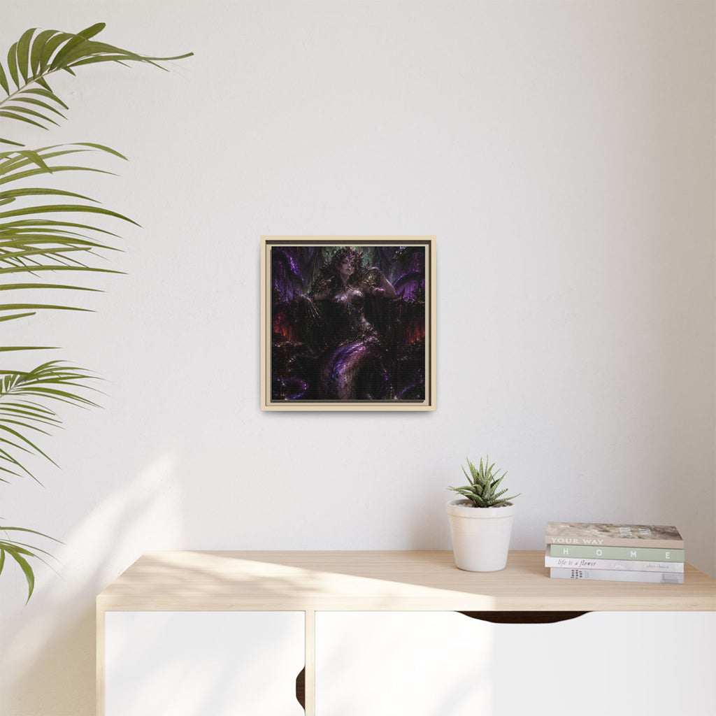 Dark Fantasy Goddess Matte Canvas Print — Framed Multi‑Color Wall Art