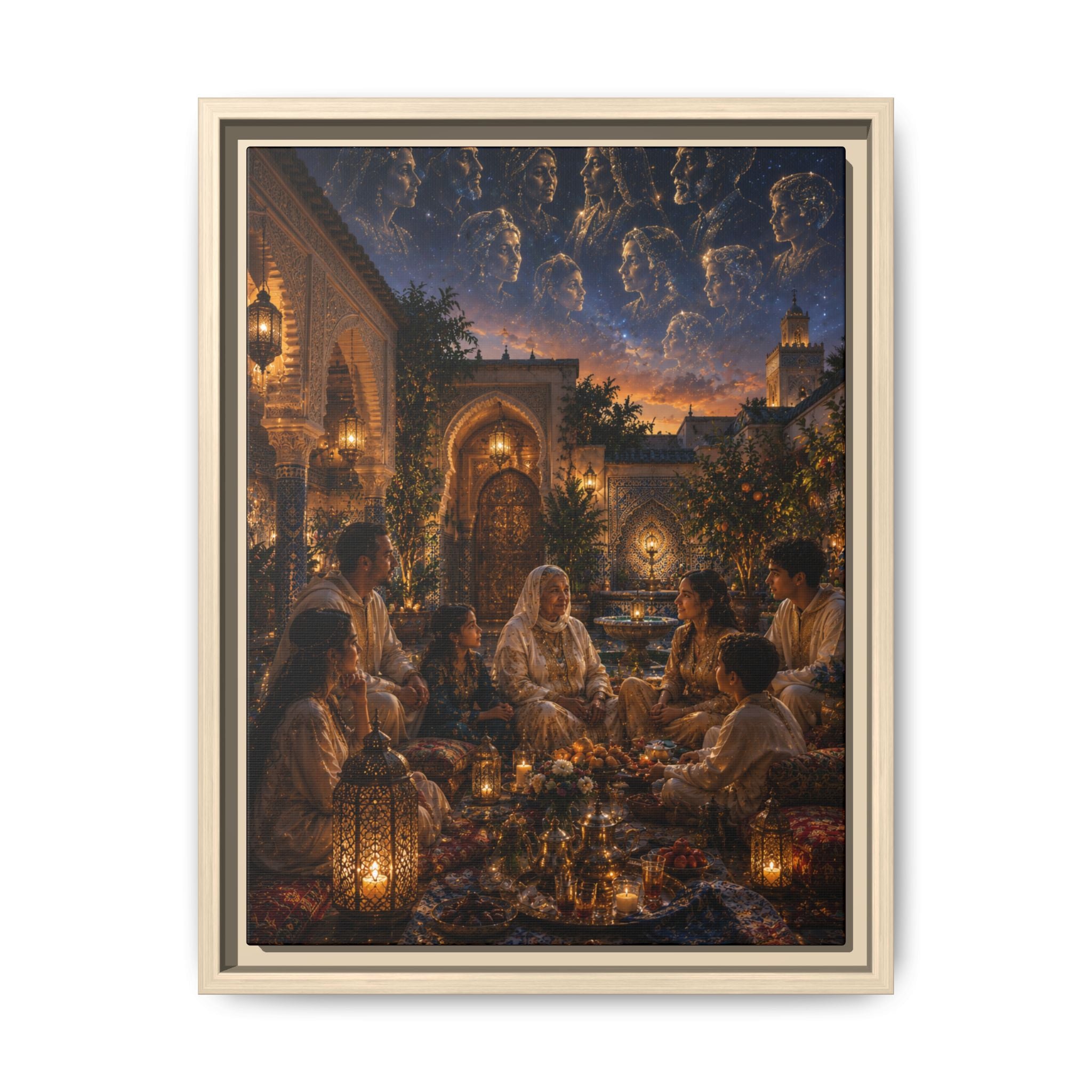 Fine Art Paper Print - Ramadan Iftar Night Scene Wall Art