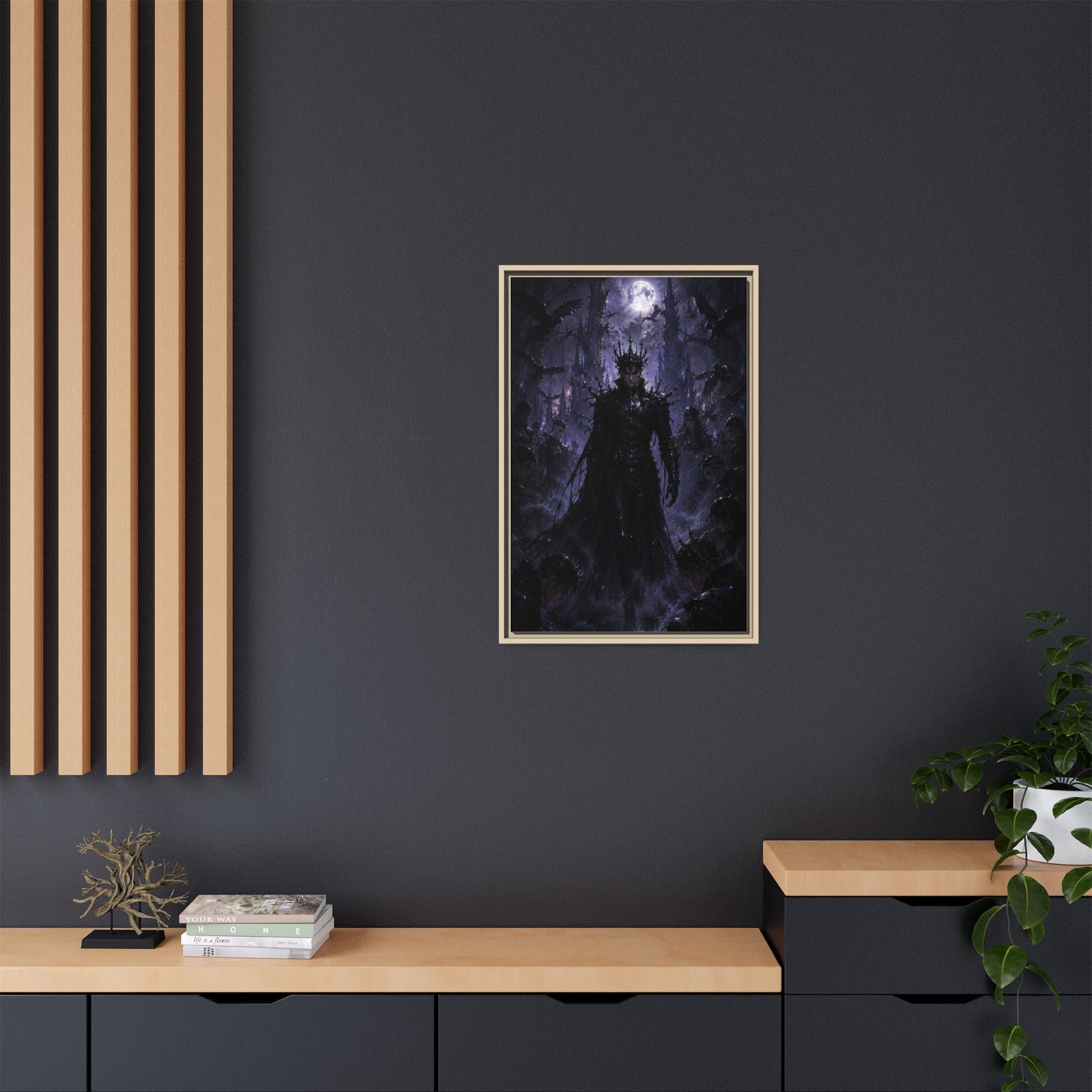 Dark King Matte Canvas Framed Print — Gothic Fantasy Wall Art