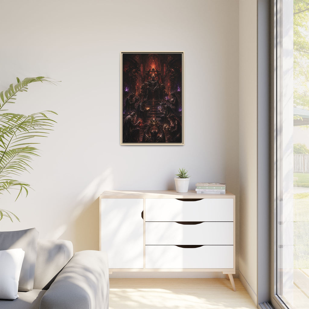 Dark Fantasy Throne Room Matte Canvas Print (Framed)