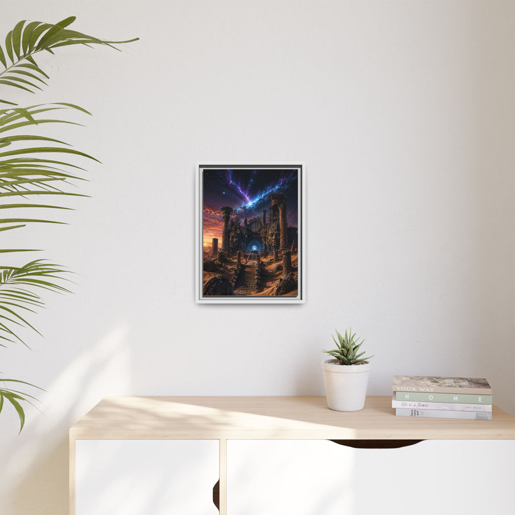 Framed Matte Canvas — Mystical Desert Ruins Nightscape