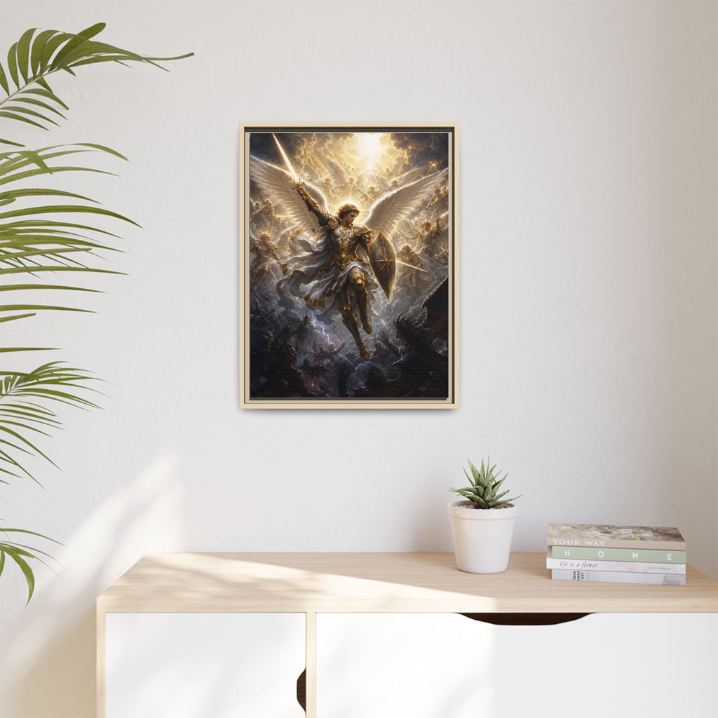 Framed Matte Canvas: Radiant Archangel Wall Art