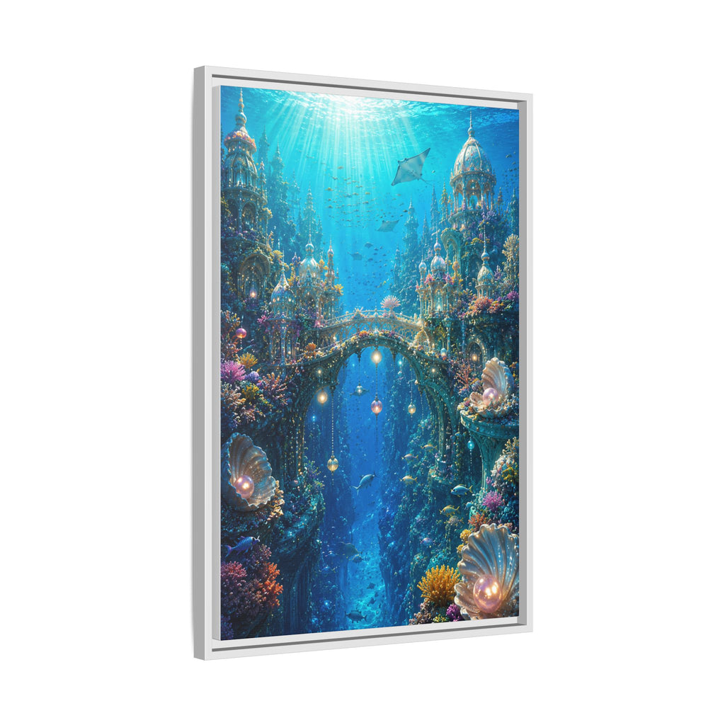 Underwater Fantasy Canvas Print — Framed Matte Ocean City Wall Art