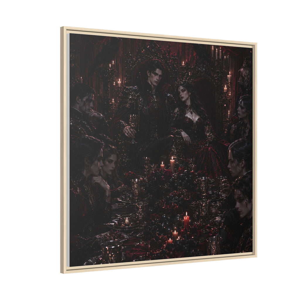 Gothic Victorian Dinner Party Matte Framed Canvas