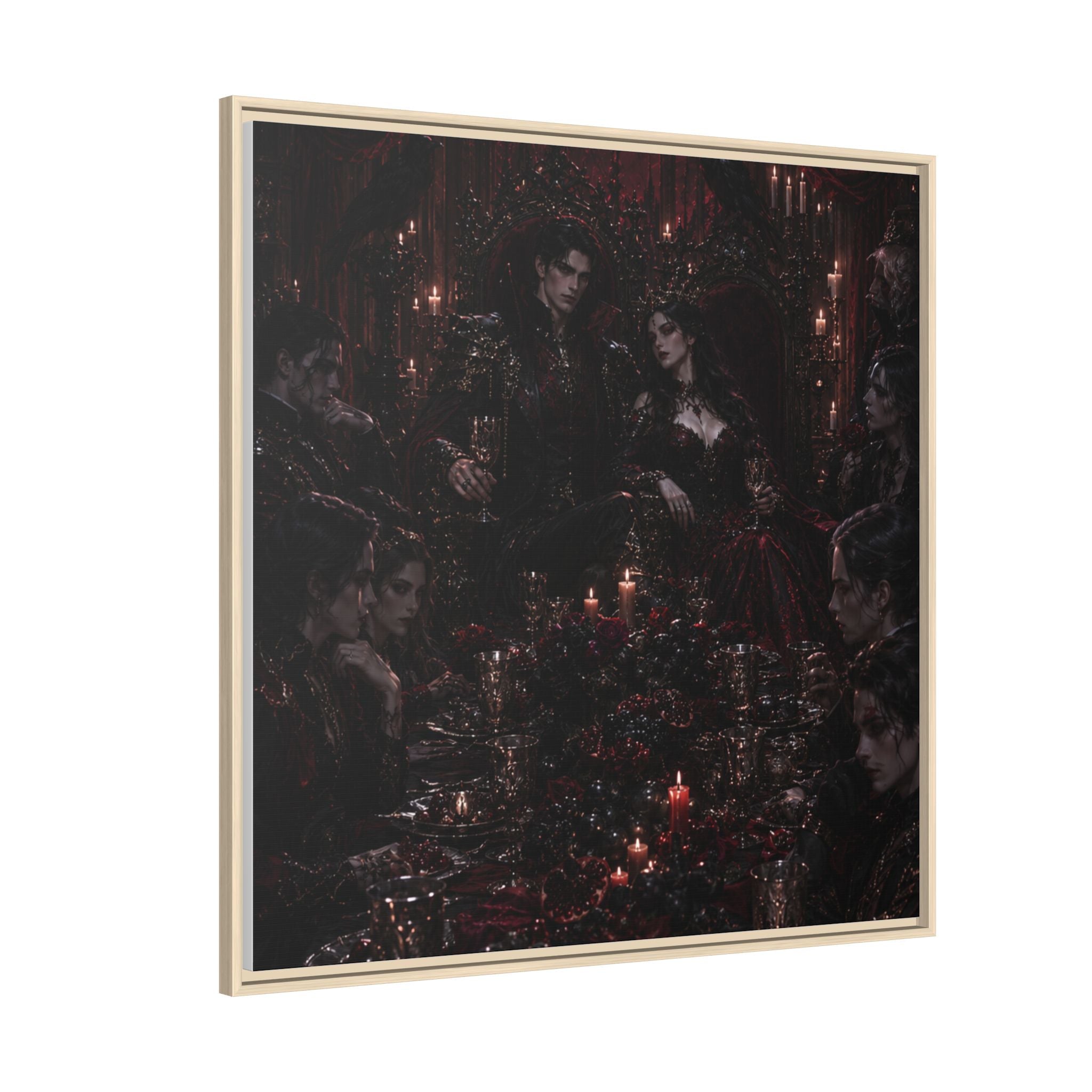 Gothic Victorian Dinner Party Matte Framed Canvas
