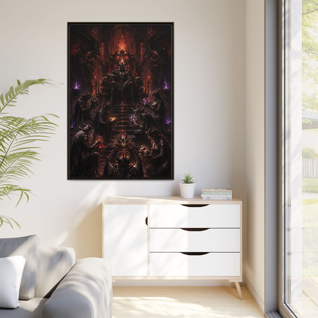 Dark Fantasy Throne Room Matte Canvas Print (Framed)
