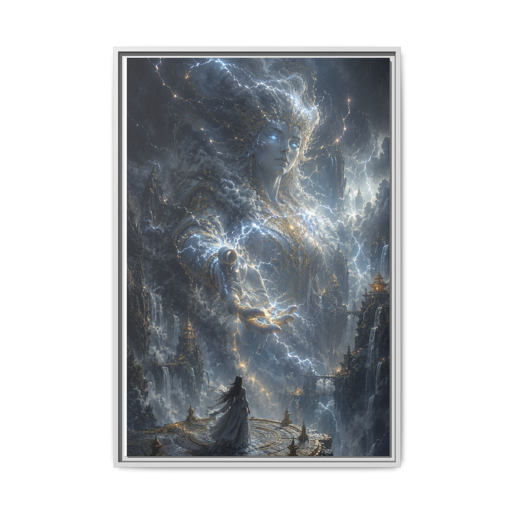 Framed Matte Canvas Print — Ethereal Star Goddess Fantasy Wall Art