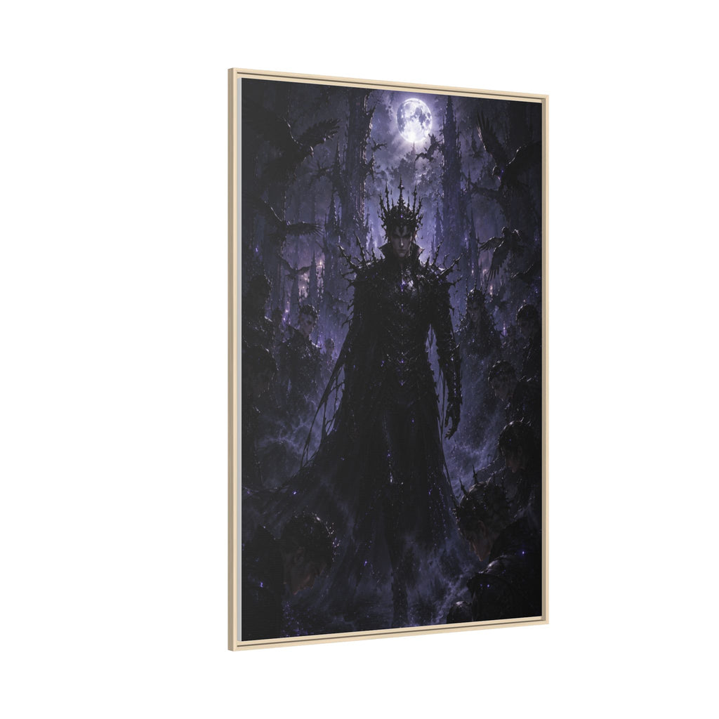 Dark King Matte Canvas Framed Print — Gothic Fantasy Wall Art
