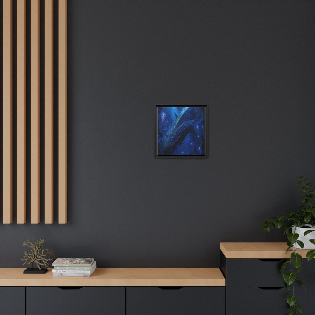 Framed Matte Canvas Art - Deep Sea Leviathan Fantasy Print