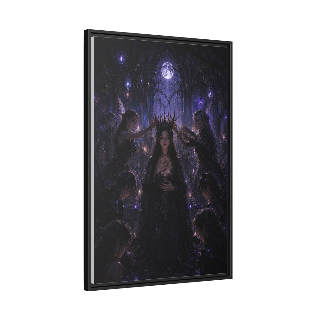 Gothic Moon Queen Framed Canvas Print