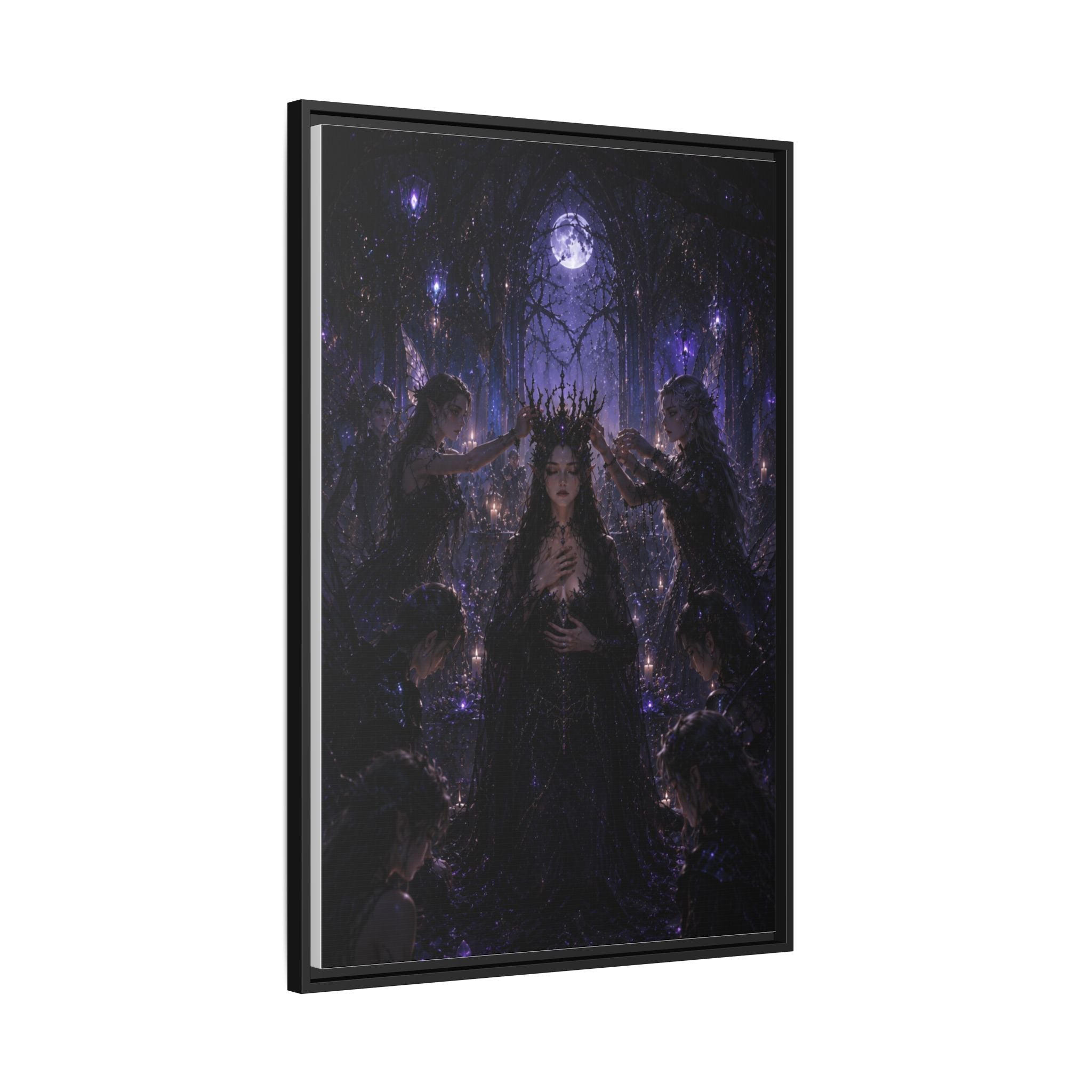 Gothic Moon Queen Framed Canvas Print