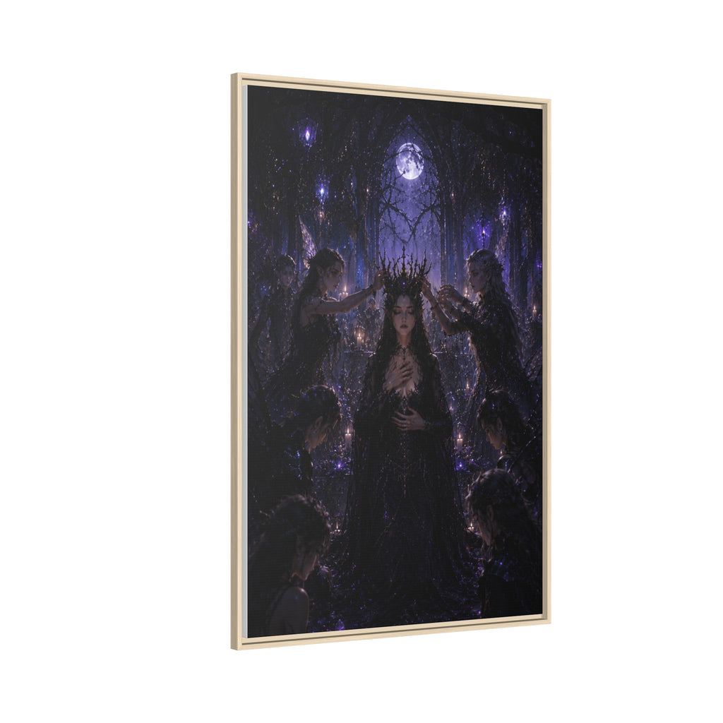 Gothic Moon Queen Framed Canvas Print