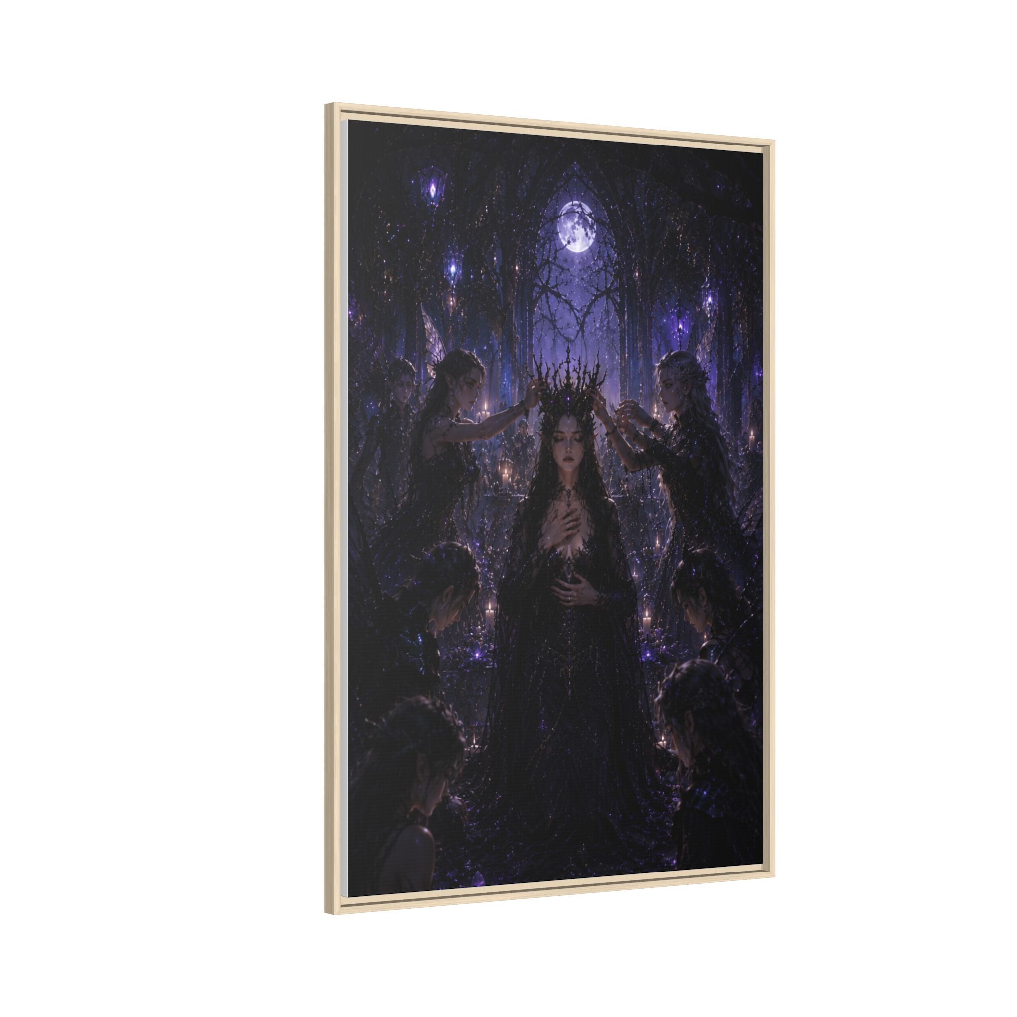 Gothic Moon Queen Framed Canvas Print