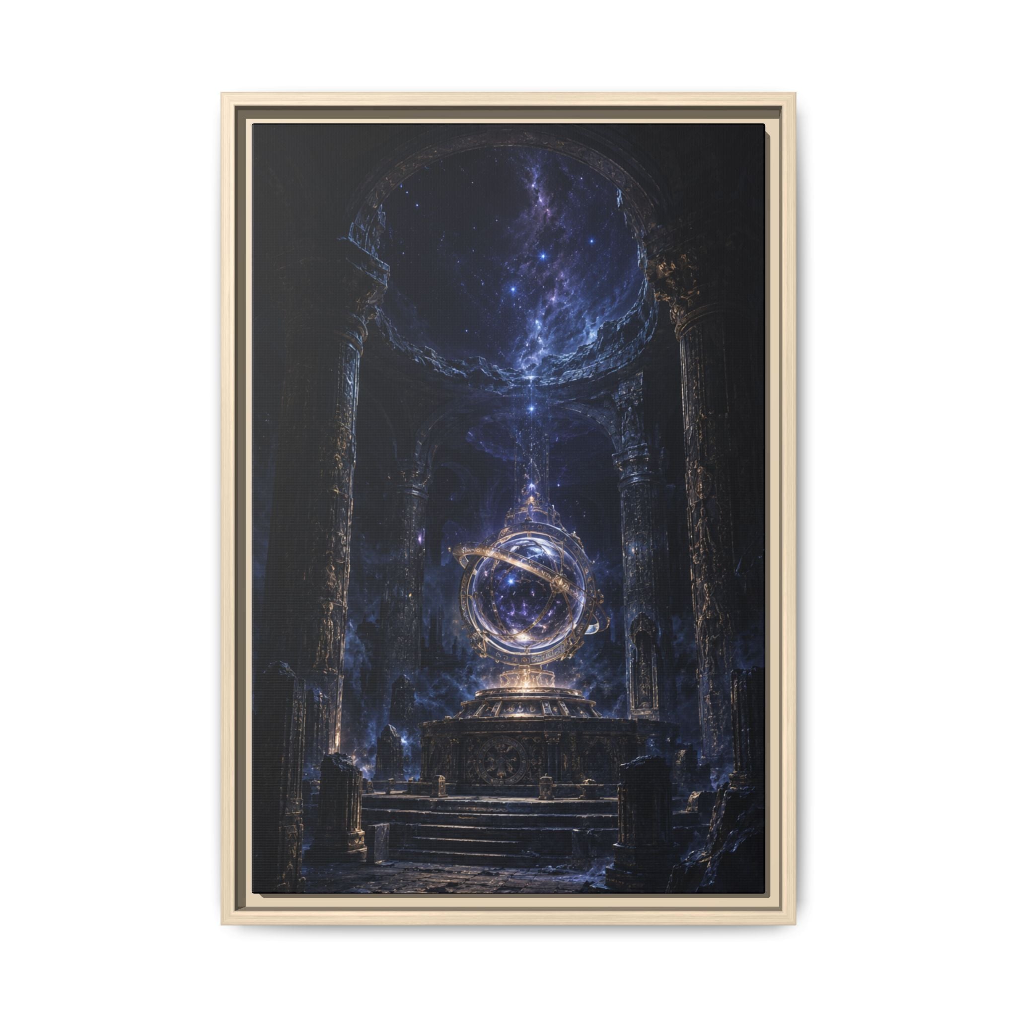 Cosmic Temple Fine Art Paper Print Art — Mystic Astral Orb Wall Decor