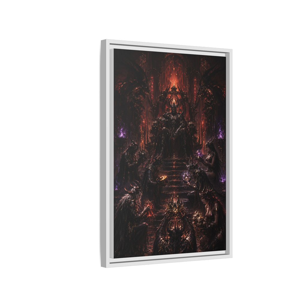 Dark Fantasy Throne Room Matte Canvas Print (Framed)