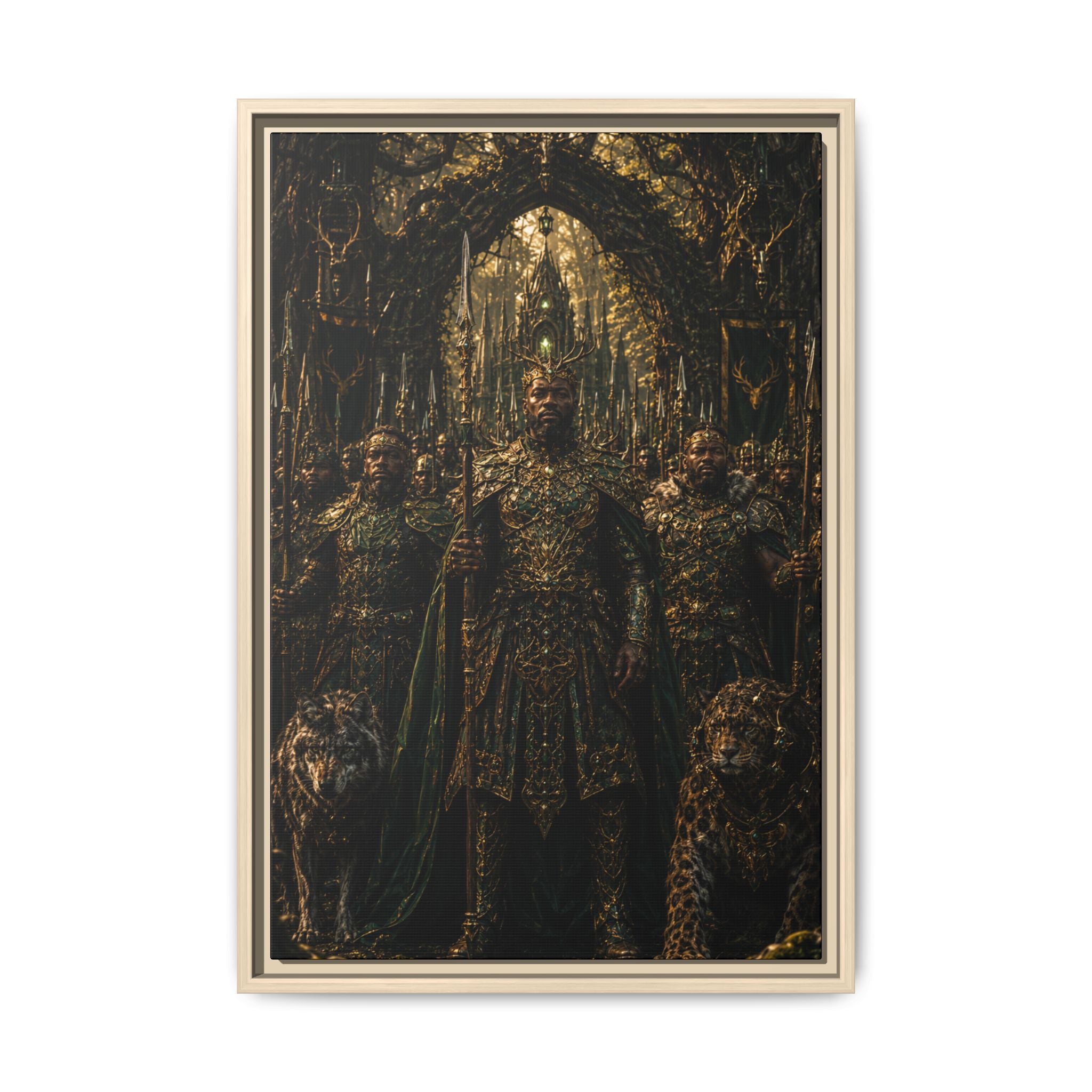 Fine Art Paper Print — Mythic Golden Warrior Court Art