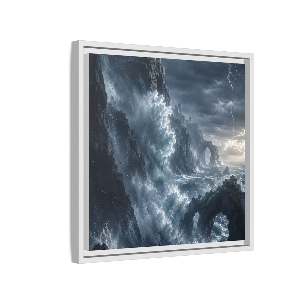 Framed Matte Canvas - Stormy Ocean Fantasy Wall Art