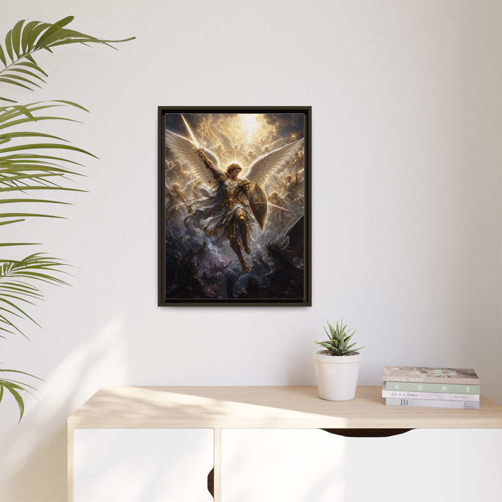 Framed Matte Canvas: Radiant Archangel Wall Art