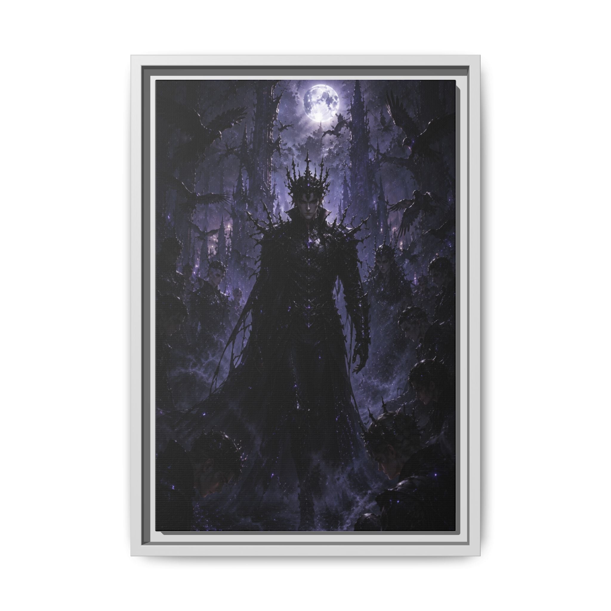 Dark King Matte Canvas Framed Print — Gothic Fantasy Wall Art