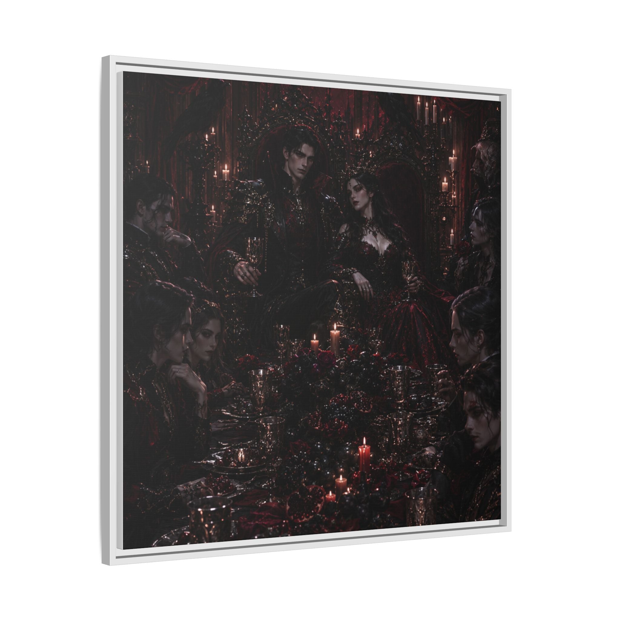 Gothic Victorian Dinner Party Matte Framed Canvas