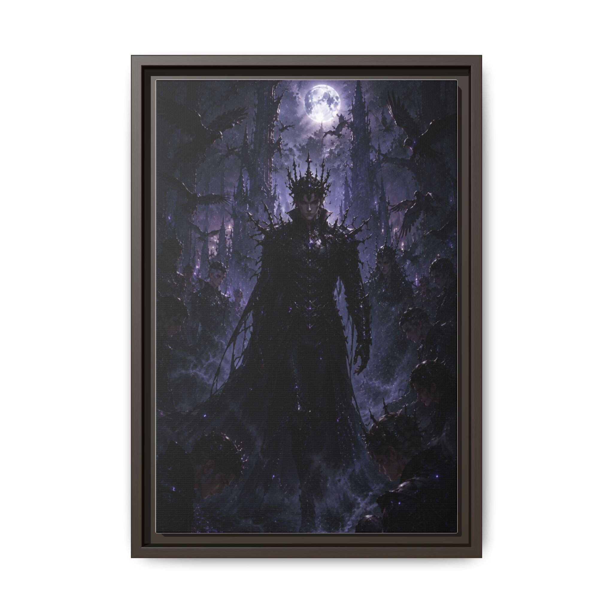 Dark King Matte Canvas Framed Print — Gothic Fantasy Wall Art
