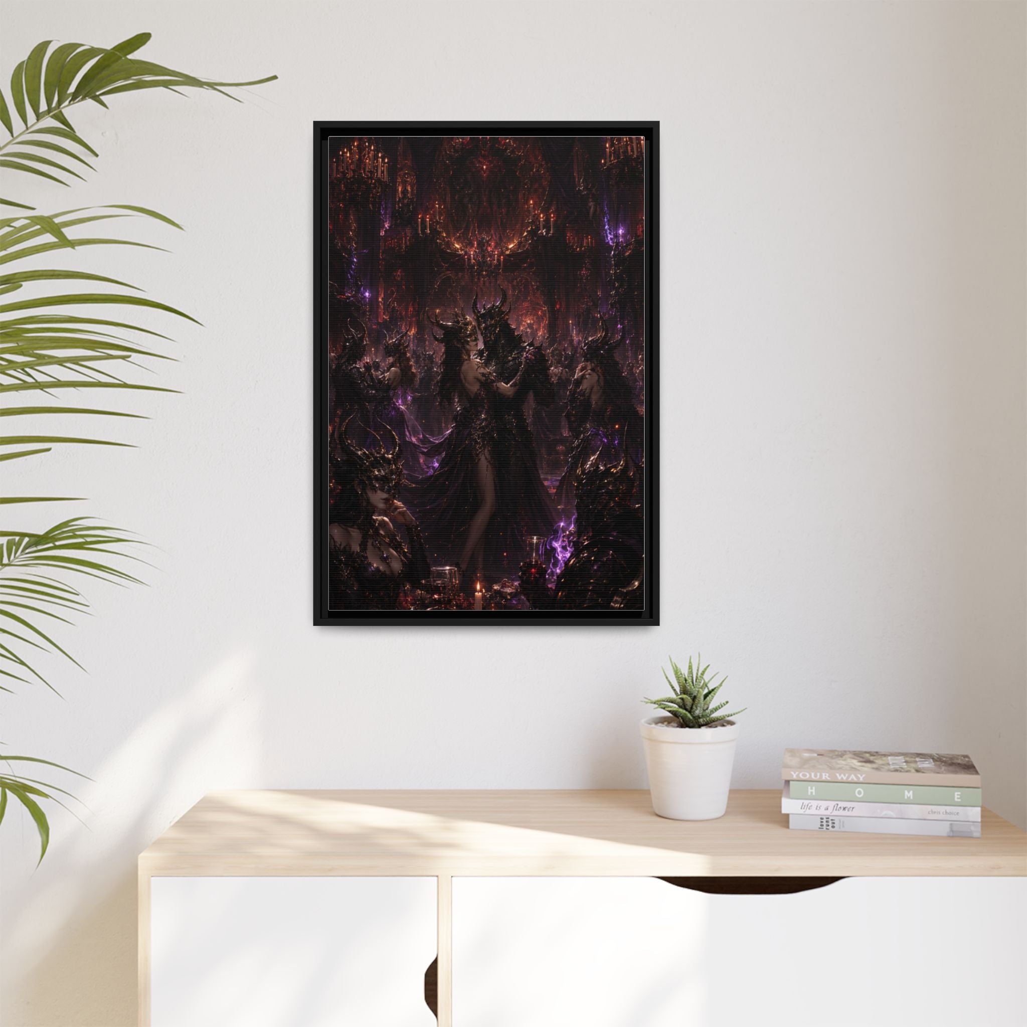 Framed Matte Canvas — Dark Fantasy Demon Lord Wall Art