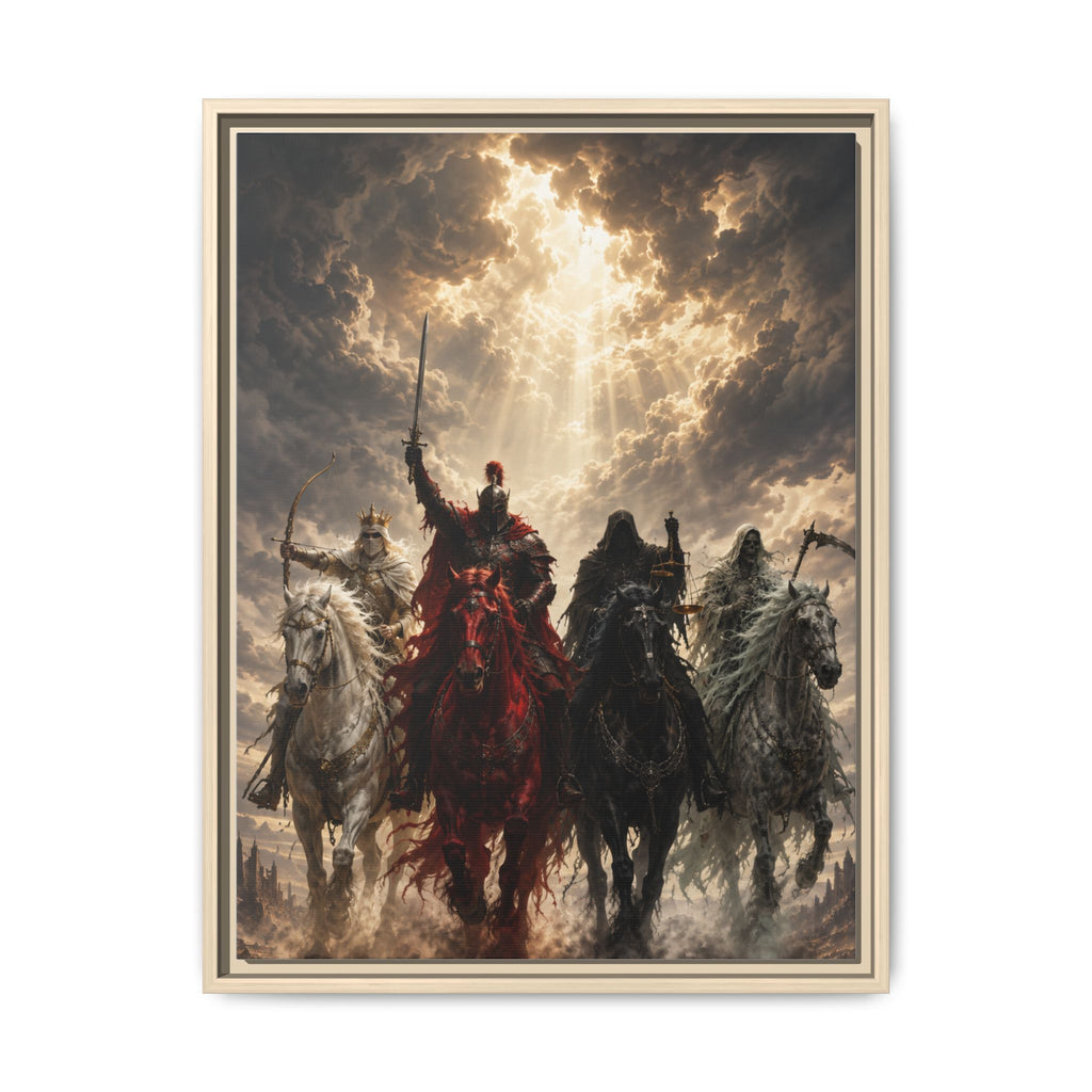 Framed Matte Canvas Print — Four Horsemen Fantasy Wall Art
