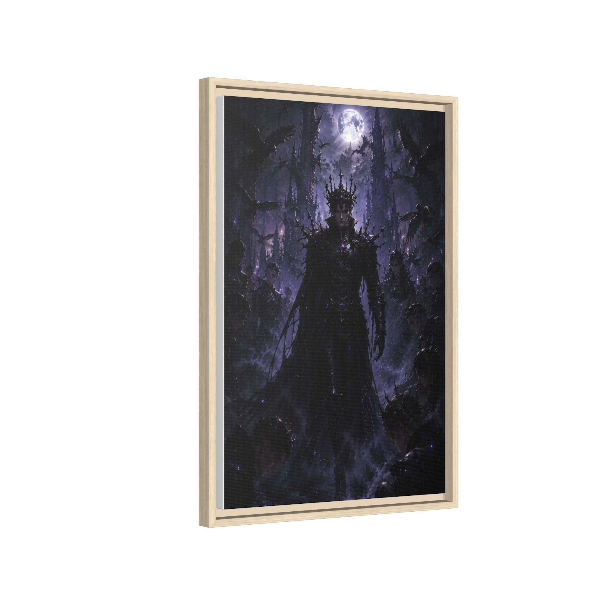 Dark King Matte Canvas Framed Print — Gothic Fantasy Wall Art